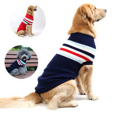 Stripe Big Dog Sweater Winter Warm Pet Clothes for Small Large Dog Chihuahua Golden Retriever Coat Puppy Suit Dogs Pets Clothing 2024 - купить недорого