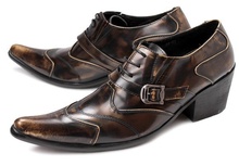 Новые весенние Мужские модельные туфли с острым носком; мужские итальянские туфли-оксфорды из натуральной коровьей кожи; Zapatos Mujer; увеличивающая рост обувь для мужчин 2024 - купить недорого