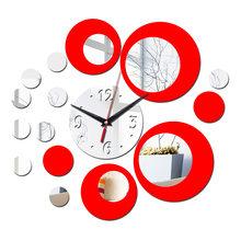 Новые модные зеркальные настенные часы diy часы кварцевые современные акриловые наклейки для украшения 2024 - купить недорого