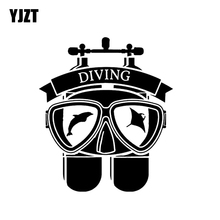 YJZT 14.5*16.7CM Interesting Marine Animals Sports Extreme Diving Suit Vinyl Car Sticker Silhouette C12-0687 2024 - buy cheap