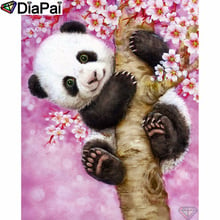 Diapai 100% quadrado completo/broca redonda 5d pintura diamante "animal panda" bordado ponto cruz decoração 3d a20693 2024 - compre barato