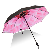 Paraguas de flores para mujer, sombrilla de lluvia con revestimiento negro, creativo, Anti-UV, regalo, YYB-1625 2024 - compra barato