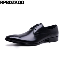 Luxo Couro Genuíno Oxfords Casamento Borgonha Alta Qualidade Escritório Vaca Real Preto Itália Homens Pontas Do Dedo Do Pé Sapatas de Vestido Italiano 2024 - compre barato