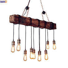 IWHD American Country Wooden LED Pendant Lights Fixtures Dinning Room Restaurant Vintage Lamp Industrial Lighting Loft Style 2024 - buy cheap