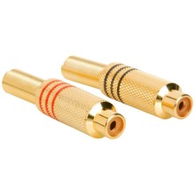 Conector hembra de Audio con muelle metálico RCA en línea 100 Uds tono dorado 2024 - compra barato