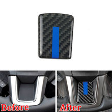 Protector para volante de coche, molduras de Interior de fibra de carbono suave/negro para Subaru Forest 2016 2017 2018, accesorios 2024 - compra barato