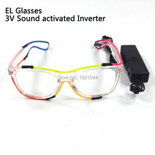 Blinking Colorful 8 Colors EL Wire Glasses Neon Glow Light Party Glasses with DC-3V Sound activated Driver 2024 - buy cheap