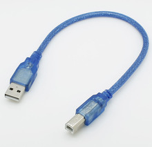 30 см USB 2,0 Тип A штекер B папа (AM to BM) адаптер конвертер Короткий кабель передачи данных Шнур для принтера синий 2024 - купить недорого