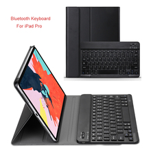 Para o iPad Novo Pro 11 Caso Com Teclado Bluetooth Sem Fio Suporte de Couro Inteligente PU Tampa de Proteção Integral Para iPad Pro 11 polegada 2018 2024 - compre barato