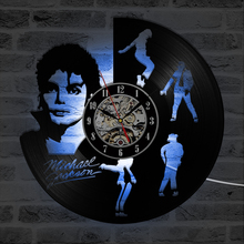 Dancing Michael Jackson Shape LED Vinyl Record Clock Creative Hanging Clocks Antique Home Decor Black Round Hollow Wall Clock 2024 - buy cheap