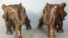 song voge gem S1896 15" Chinese Bronze Folk animal Auspicious elephant play Statue sculpture Pair 2024 - buy cheap