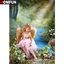 HOMFUN 5D DIY Diamond Painting Full Square/Round Drill "Angel girl" Embroidery Cross Stitch gift Home Decor Gift A09007 2024 - buy cheap