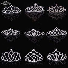 Свадебные аксессуары для волос с кристаллами Стразы корона принцессы тиара для подружки невесты Свадебные аксессуары на день рождения 2024 - купить недорого