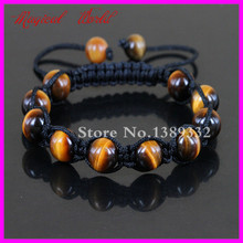Nature Tiger Eyes Semi Precious Stones Beads Macrame Bracelet Handmade Braiding Adjustable Bracelet Men's Bracelet Bangle 2024 - buy cheap