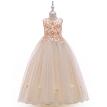 Formal Evening Dresses For Girl Embroidery Long Ball Gown Kids Girl Party Dress First Communion Wedding Bridesmaid Dresses 2024 - buy cheap