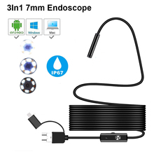 2M 5M 7mm Endoscope Camera Sanke flexible Hard Cable Type-C Mircrousb Port Inspection Borescope Camera For PC Android smartphone 2024 - buy cheap
