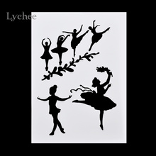 Scrapbooking Tool Card DIY Album Masking Spray Painted Template Drawing Stencils Laser Cut Templates Ballet Dancer Girls 2024 - buy cheap