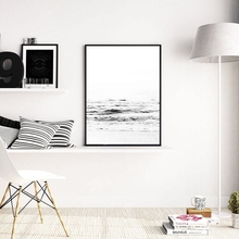 Минималистичный черно-белый плакат с принтом океана, настенная живопись на холсте, фотография океана, домашний декор для стен 2024 - купить недорого