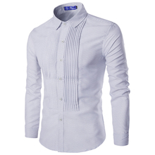 New Design Palace Style Fold Long Sleeve Shirt Men Casual Cotton Brand Clothing Chemise Homme Camisa Masculina 2024 - buy cheap