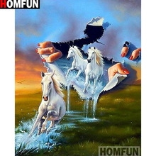 Homfun pintura completa de diamante quadrado/redonda 5d, "cavalo de animal", bordado, ponto cruz 5d, decoração para casa, presente a1475 2024 - compre barato