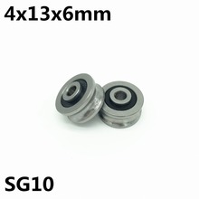 10pcs SG10 U groove bearing 4x13x6 mm double row sealed ball bearing for 5mm linear guide rail LFR50/4 High quality 2024 - buy cheap