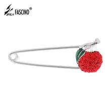 New Hijab Pins Crystal Rhinestone Brooches Jewelry Red Apple Scarf Collar Brooch Lapel Pins For Women Jewelry (AS860011) 2024 - buy cheap