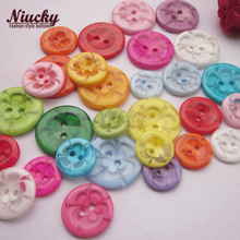 Niucky 21mm /17mm / 14mm 2 holes colorful shadow flower resin sewing buttons for clothing diy scrapbooking materials R0101m-002 2024 - buy cheap