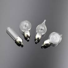 20pieces 8mm Outside diameter tiny glass vials bottle with metal cap pendant jewelry findings charms mini glass bottle 2024 - buy cheap