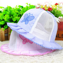 Moda para o ar livre bebê meninas meninos bebês borboletas algodão verão chapéus de sol bonés à prova de vento e respirável boné de proteção do sol bebê 2024 - compre barato