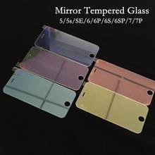 Colorful Mirror Full Cover Tempered Glass For Iphone 7 plus Screen Protector For iphone 6 6S Plus 5S Protective Film 2024 - buy cheap