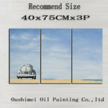 Hand Painted BlueSky Painting Car Prairie Oil Painting Hang Paintings Modern Group Of Picture Canvas Painting For Room Decor 2024 - buy cheap