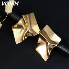 VCORM New Vintage Gold Drop Earrings for Women Statement Geometric Irregular Metal Dangle Earrings 2019 femme Fashion Jewelry... 2024 - buy cheap