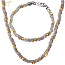 U7  Rope Chain Necklace Set Men Jewelry Wholesale 316L Stainless Steel Bracelet Chain Men Jewelry Set S787 2024 - buy cheap