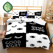 HELENGILI 3D Bedding Set Eye Print Duvet cover set lifelike bedclothes with pillowcase bed set home Textiles #Y-08 2024 - buy cheap