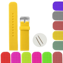 Pulseira de borracha de gelatina de silicone amarelo de 20mm para homens e mulheres, pulseiras de relógio customizadas com manga 2024 - compre barato