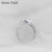 Uini-Tail hot new original design 925 sterling silver beluga whale opening adjustable ring Korean fashion tide flow high quality 2024 - buy cheap