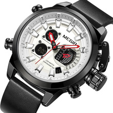 MEGIR Military Watches Dive 30M Leather Strap LED Watches Men Top Brand Luxury Quartz Watch reloj hombre Relogio Masculino 2024 - buy cheap