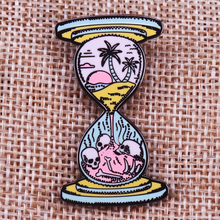 hourglass clepsydra Hard Enamel Pin water-clock Time to wander Sunset gift Badge 2024 - buy cheap