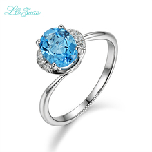I&Zuan Excellent Quality 925 Sterling Silver Ring For Women Natural Topaz Blue Stone Fine Jewelry Wedding bands Accessories 7034 2024 - buy cheap