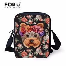 FORUDESIGNS Shoulder Bag Women Crossbody Bag Yorkie Printing Women's Messenger Bags Children School Bags for Girls sac a main 2024 - buy cheap