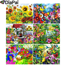 DIAPAI 5D DIY Diamond Painting 100% Full Square/Round Drill "Sunflower flower butterfly" 3D Embroidery Cross Stitch Home Decor 2024 - buy cheap