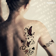 Большой временная татуировка бабочка огромный темно-бабочка татуировки наклейки водонепроницаемый art женской талии назад картина конструкции 2024 - купить недорого