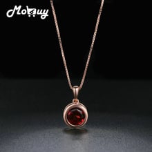 MoBuy Natura Gemstone Garnet Necklaces For Women Engagement 925 Sterling Silver Rose Gold Plated Fine Jewelry Wholesale MBNI064 2024 - buy cheap