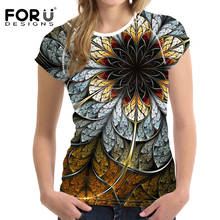 FORUDESIGNS Women Tops Tees 3D floral T Shirt  Retro T-shirts Femme T Shirt Woman Casual Tshirts Vetement Femme Female T Shirts 2024 - buy cheap