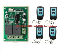 Sistema de controle remoto sem fio dc12v 2ch rf, telescópico, 4 transmissores e 1 receptor, universal, portão, receptor de rádio