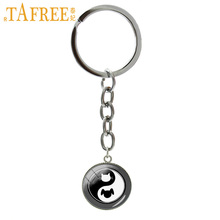 TAFREE Yin Yang-llavero de silueta de perro y gato, llavero con estilo, Oriental, Tai Taoist, cultura, T656 2024 - compra barato