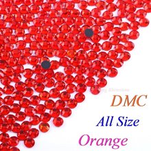 Кристаллы стекла DMC Orange SS6 SS10 SS16 SS20 SS30 разных размеров, стразы горячей фиксации, блестящие с помощью утюга для одежды с клеем 2024 - купить недорого