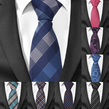 Fashion Skinny Neck Ties for Men Casual Plaid Suits Tie Gravatas Blue Mens Neckties For Business Wedding 6cm Width Slim Men Ties 2024 - buy cheap