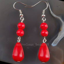 Free shipping  Fashion Jewelry Red howlite Earrings Pair MC2128 2024 - buy cheap