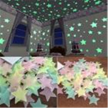Флуоресцентные наклейки на стену в виде звёзд для детской спальни, 2018 дюйма, 100 шт, украшение для дома #0211 2024 - купить недорого